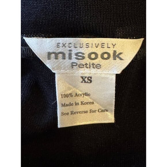 Misook Skirt Women XS Petite Black Knit A Line Flared Knee Length Career Preppy - Picture 5 of 7
